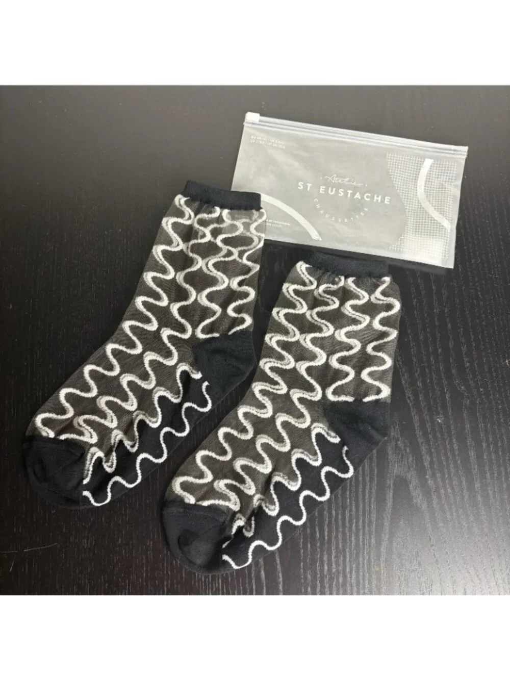 ATELIER ST. EUSTACHE Womens Size 39/41 (US 7/8.5) Casa da Musica Sheer Socks NEW